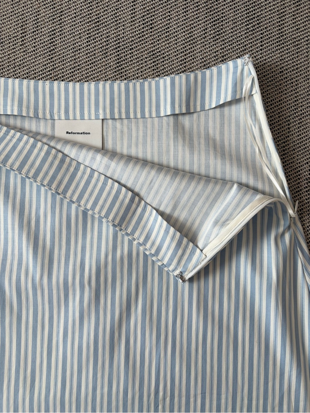 NEW Reformation Jordan Two Piece Skirt Set Cotton Calamari Stripe | US 4 UK 8 - Picture 12 of 14